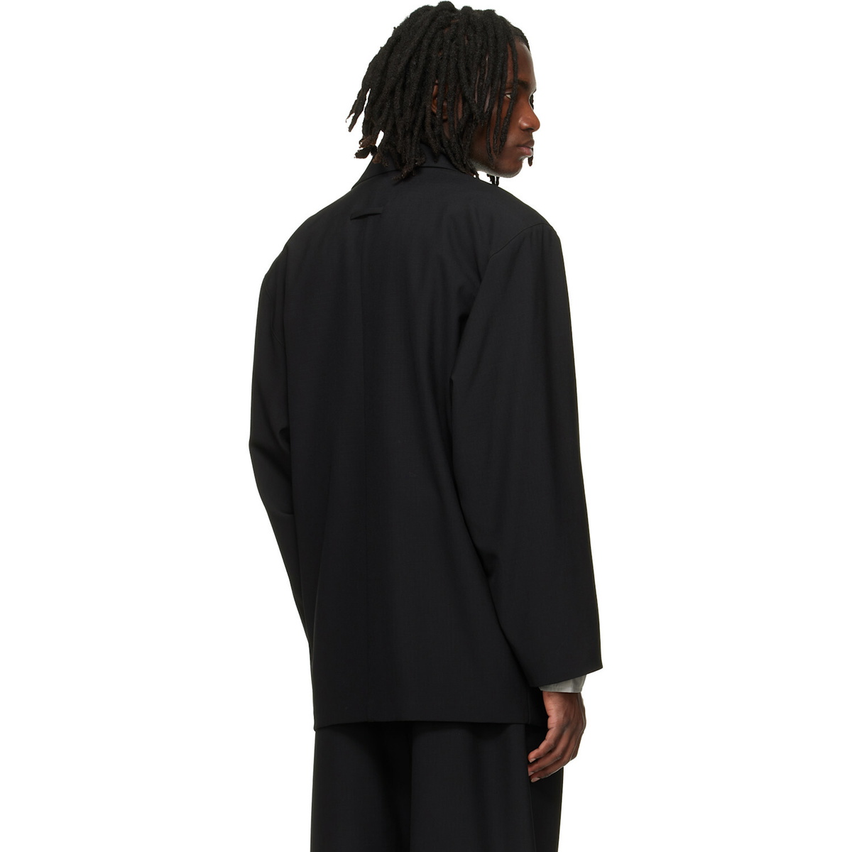 Fear of God Black Wool Ripstop Relaxed Long Blazer