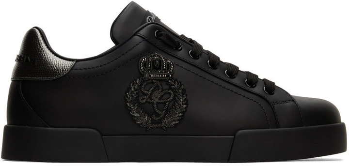 Photo: Dolce & Gabbana Black Portofino Sneakers