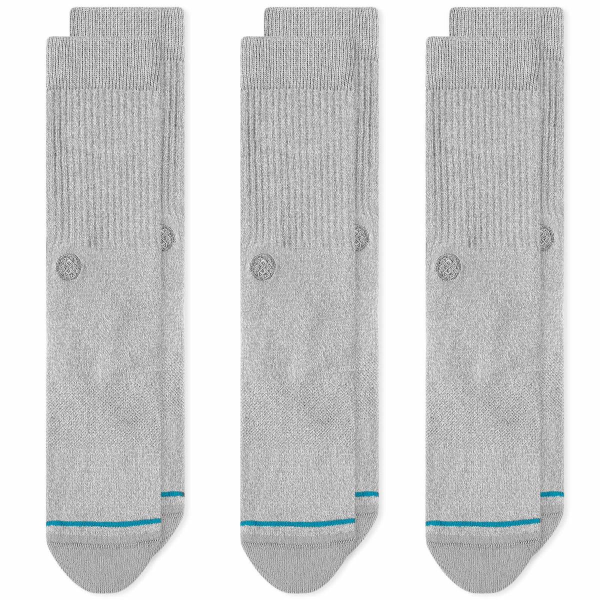 Photo: Stance Icon Sock - 3 Pack in Grey