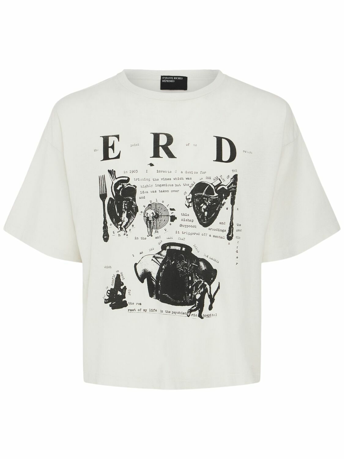 Tシャツ・カットソー ENFANTS RICHES DEPRIMES Cotton T-shirt with used effect Nero Enfants Riches Deprimes Charcoal Cotton T-shirt | italist