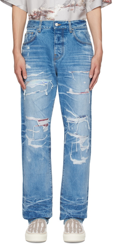 Photo: AMIRI Blue Distressed Jeans