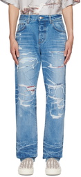 AMIRI Blue Distressed Jeans