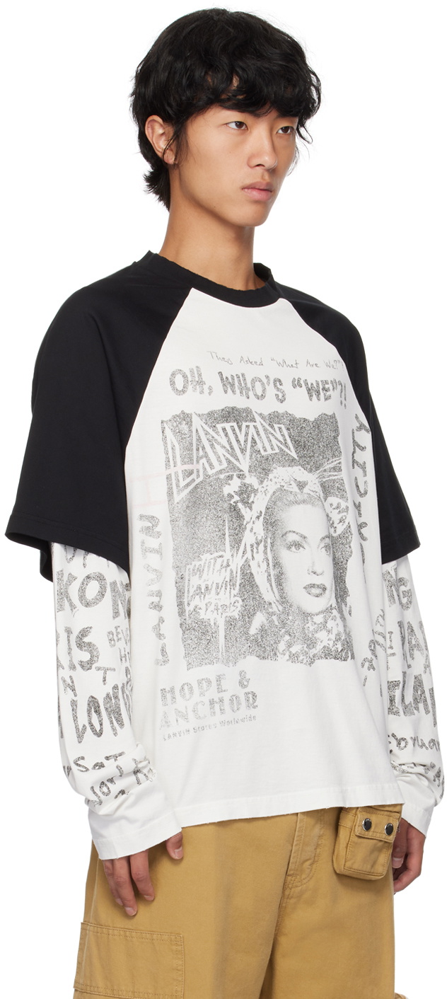 Lanvin White & Black Future Edition Print Long Sleeve T