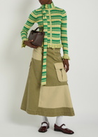 Damson Madder Marcelle Barn Cotton Canvas Midi Skirt Green