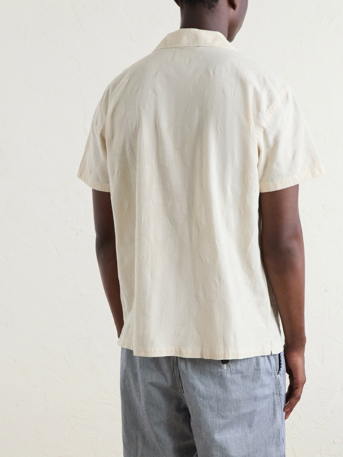 Drake's - Camp-Collar Linen Shirt - Neutrals