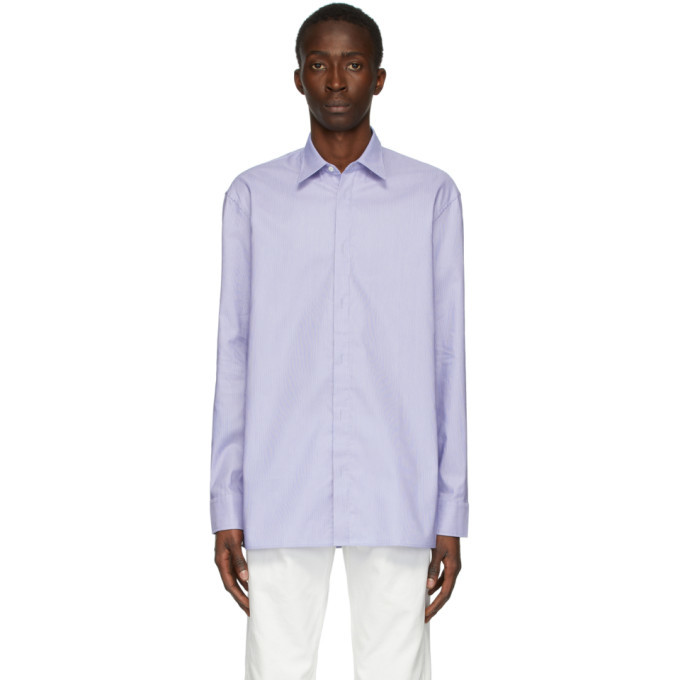 Photo: Maison Margiela White and Blue Micro Stripe Shirt