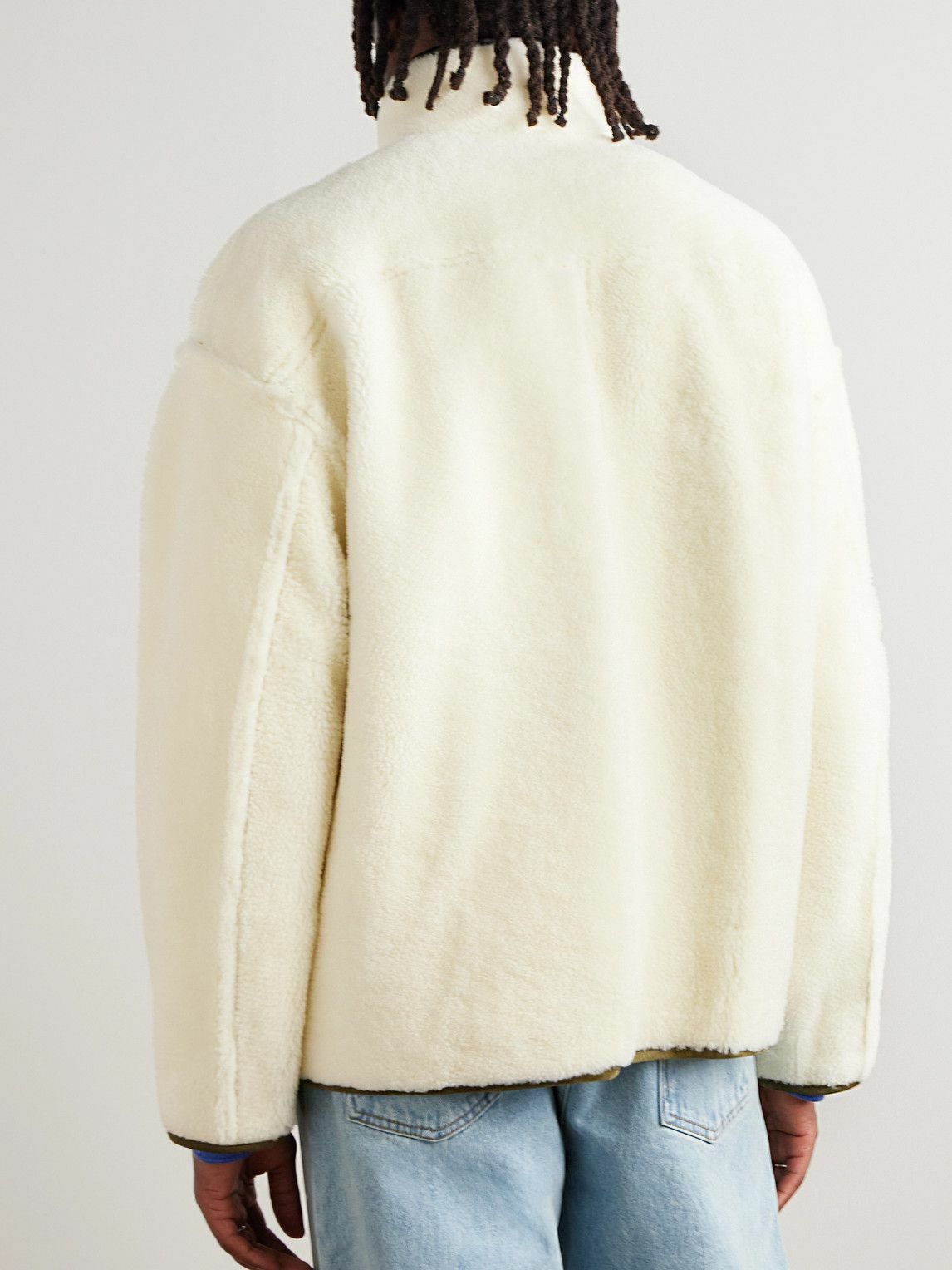 Marni - Suede and Leather-Trimmed Shearling Jacket - Neutrals