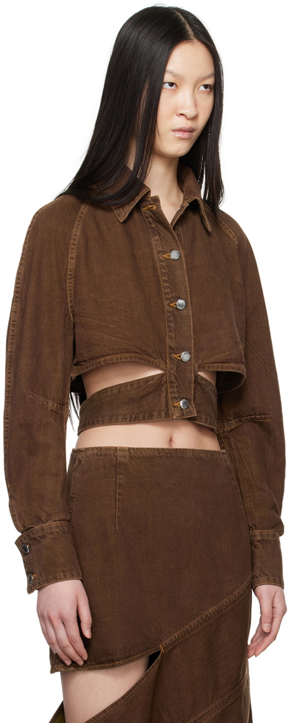Eckhaus Latta Brown Ellipse Denim Jacket