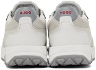 Hugo White & Gray Mixed Material Sneakers