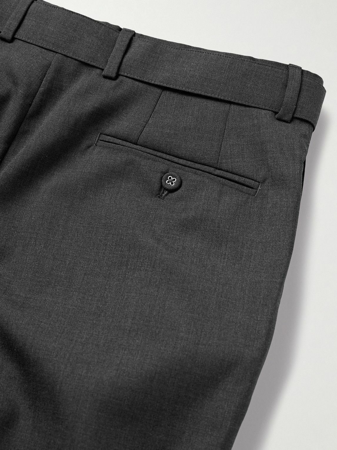 Officine Générale - Hugo Tapered Belted Virgin Wool Suit Trousers - Gray