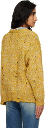 R13 Yellow Distressed Oversized Cardigan