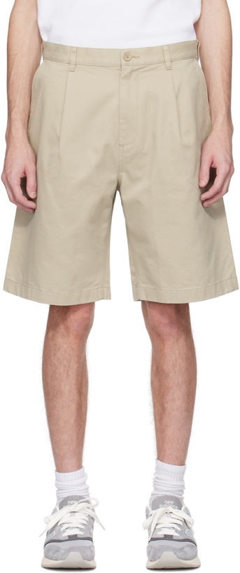 Photo: Reigning Champ Beige Cotton Chino Sophomore Relaxed 10 Shorts