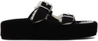 MM6 Maison Margiela Black Sunken Footbed Slides