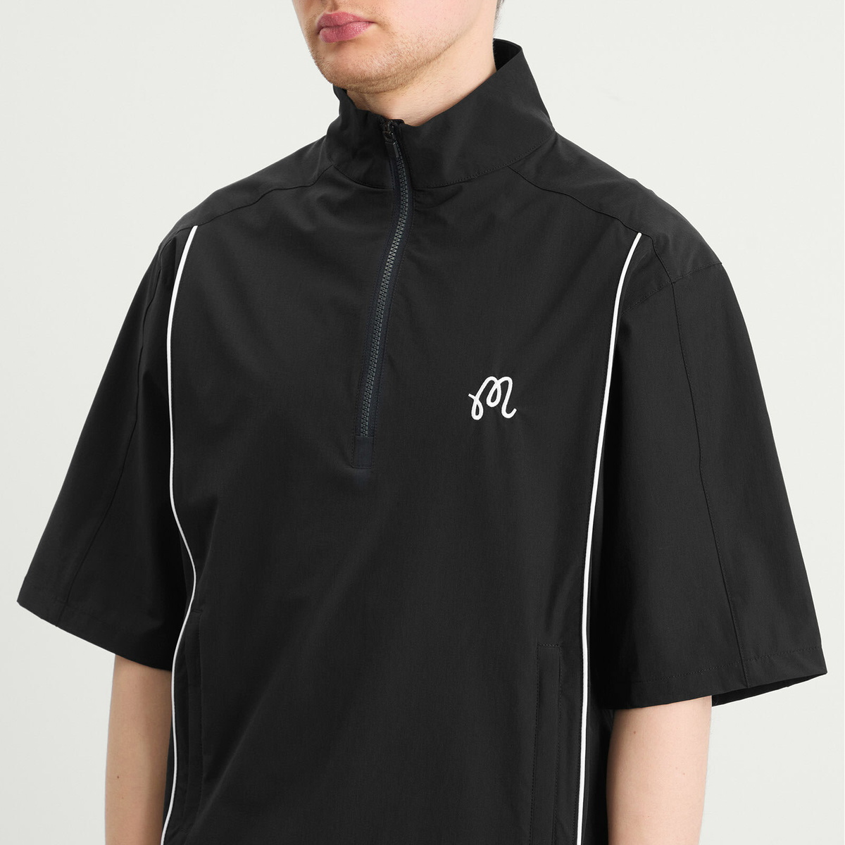 Malbon Men's Links Wind Shirt in Black