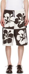 ABRA Brown & Off-White Flower Shorts