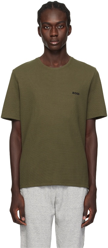 Photo: BOSS Khaki Embroidered T-Shirt