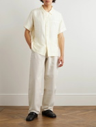 AIREI - Straight-Leg Distressed Panelled Cotton-Twill Trousers - Neutrals