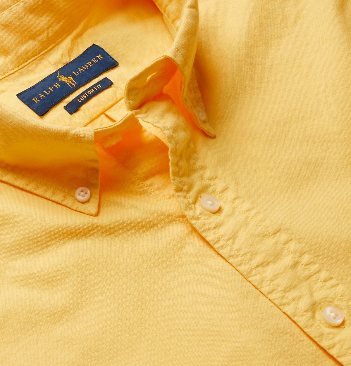 Polo Ralph Lauren Button Down Collar Cotton Oxford Shirt Yellow