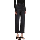 Levis Black Ribcage Straight Ankle Jeans