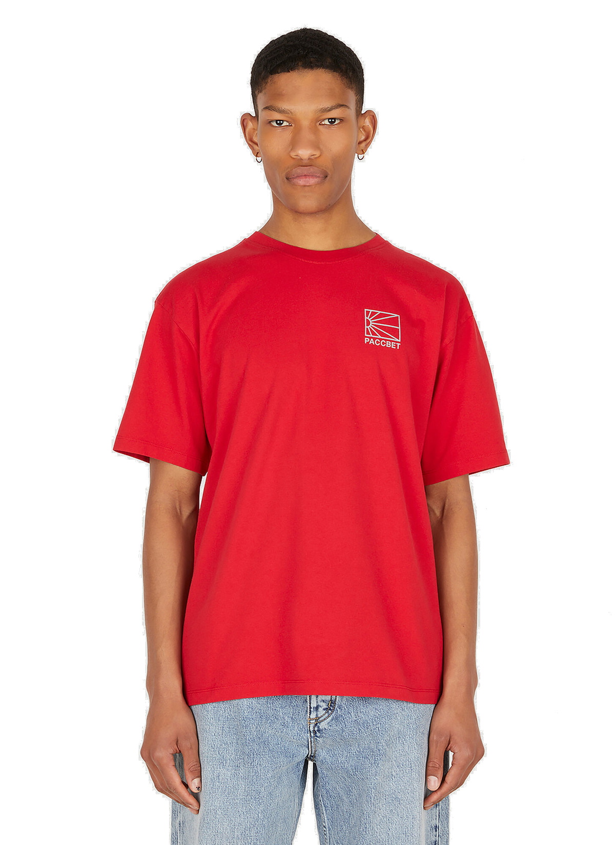 Logo Print T-Shirt in Red Rassvet