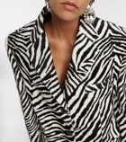 Alessandra Rich Zebra-printed cotton blazer