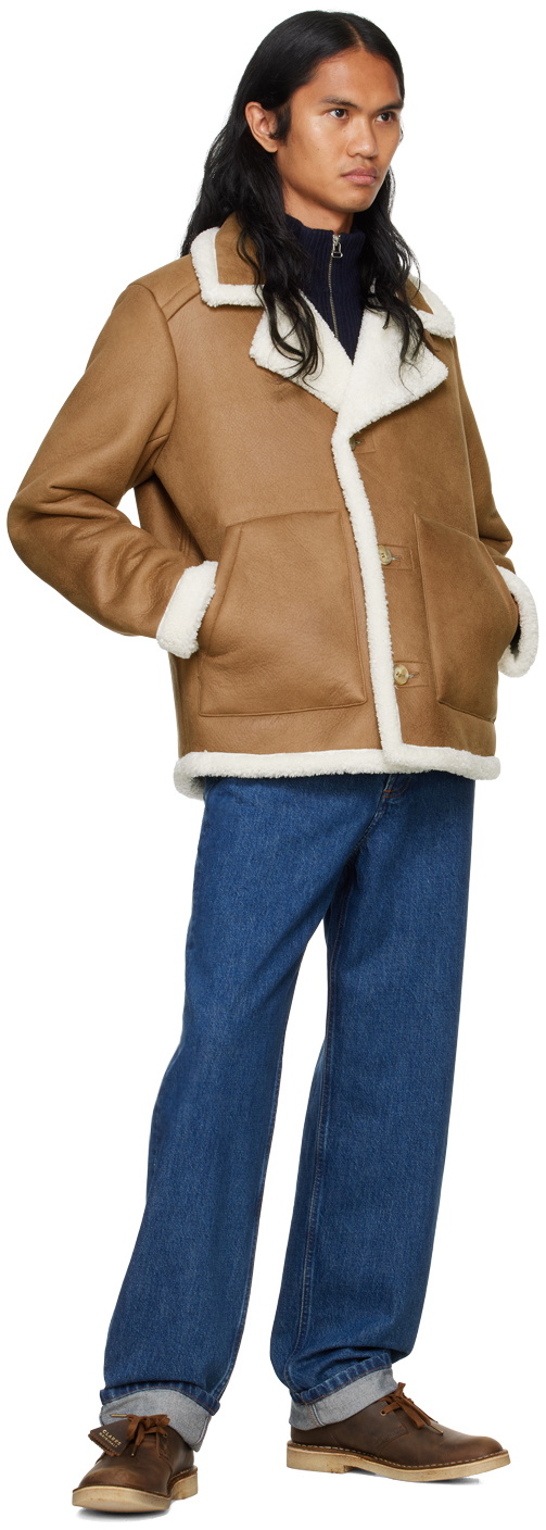 A.P.C. Tan Fin Faux-Shearling Jacket