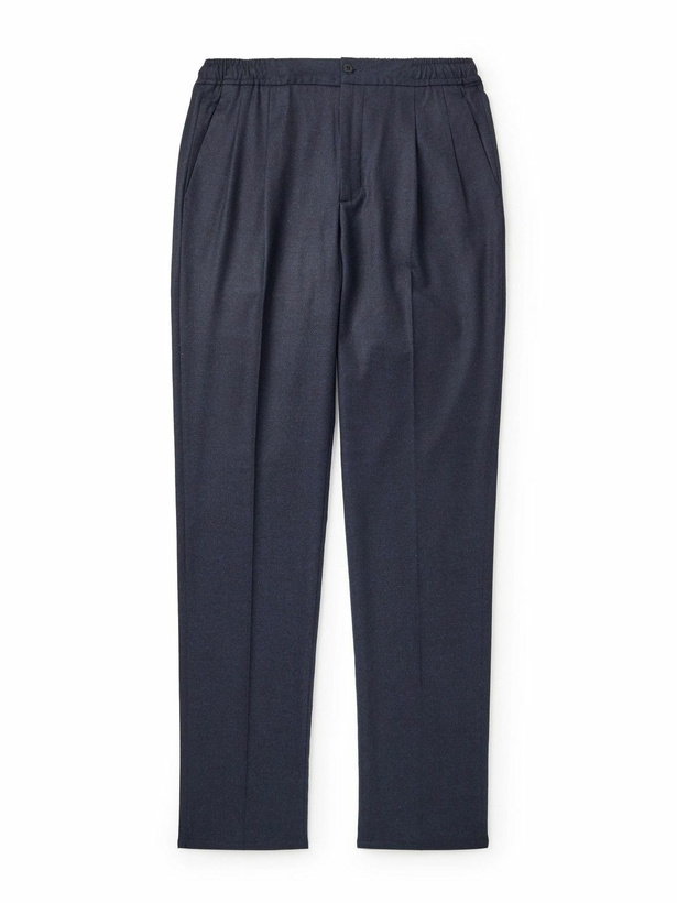 Photo: Rubinacci - Leisure Straight-Leg Pleated Wool-Flannel Trousers - Blue