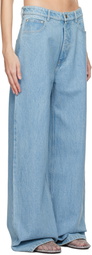 Christopher Esber Blue Oversized Drop Jeans