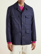 Lardini - Cashmere and Modal-Blend Twill Field Jacket - Blue