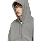 Thom Browne Grey Center-Back Stripe Loopback Hoodie