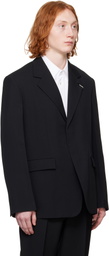Jil Sander Black Sharp Wool Gabardine Blazer
