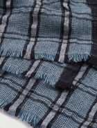 LORO PIANA - Checked Linen and Cashmere-Blend Tweed Scarf - Multi