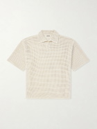 Auralee - Tussah Open-Knit Silk and Cotton-Blend Polo Shirt - Neutrals