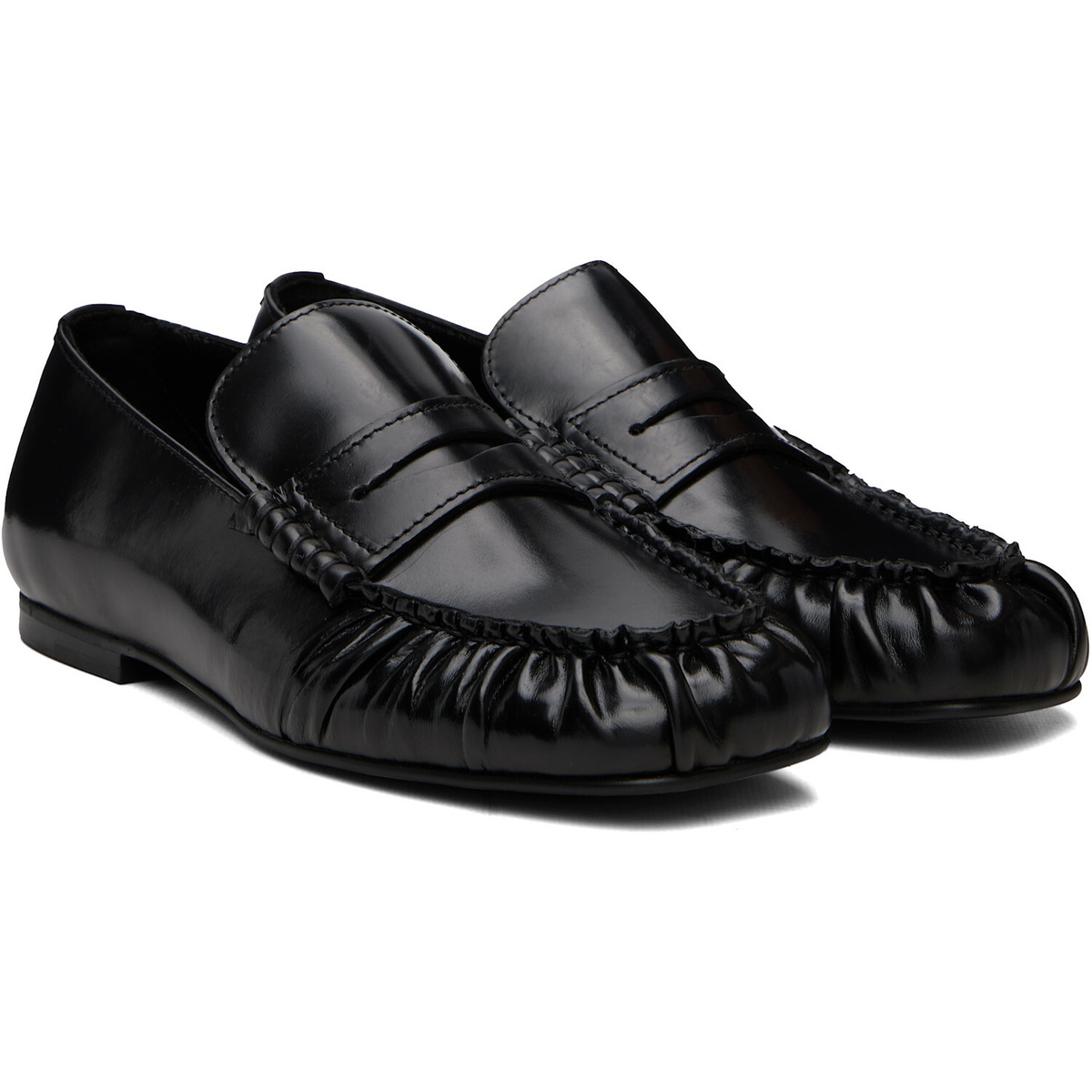 Alohas Black Aven Leather Loafers