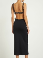 GIAMBATTISTA VALLI Ruffled Crossed Jersey Cutout Midi Dress