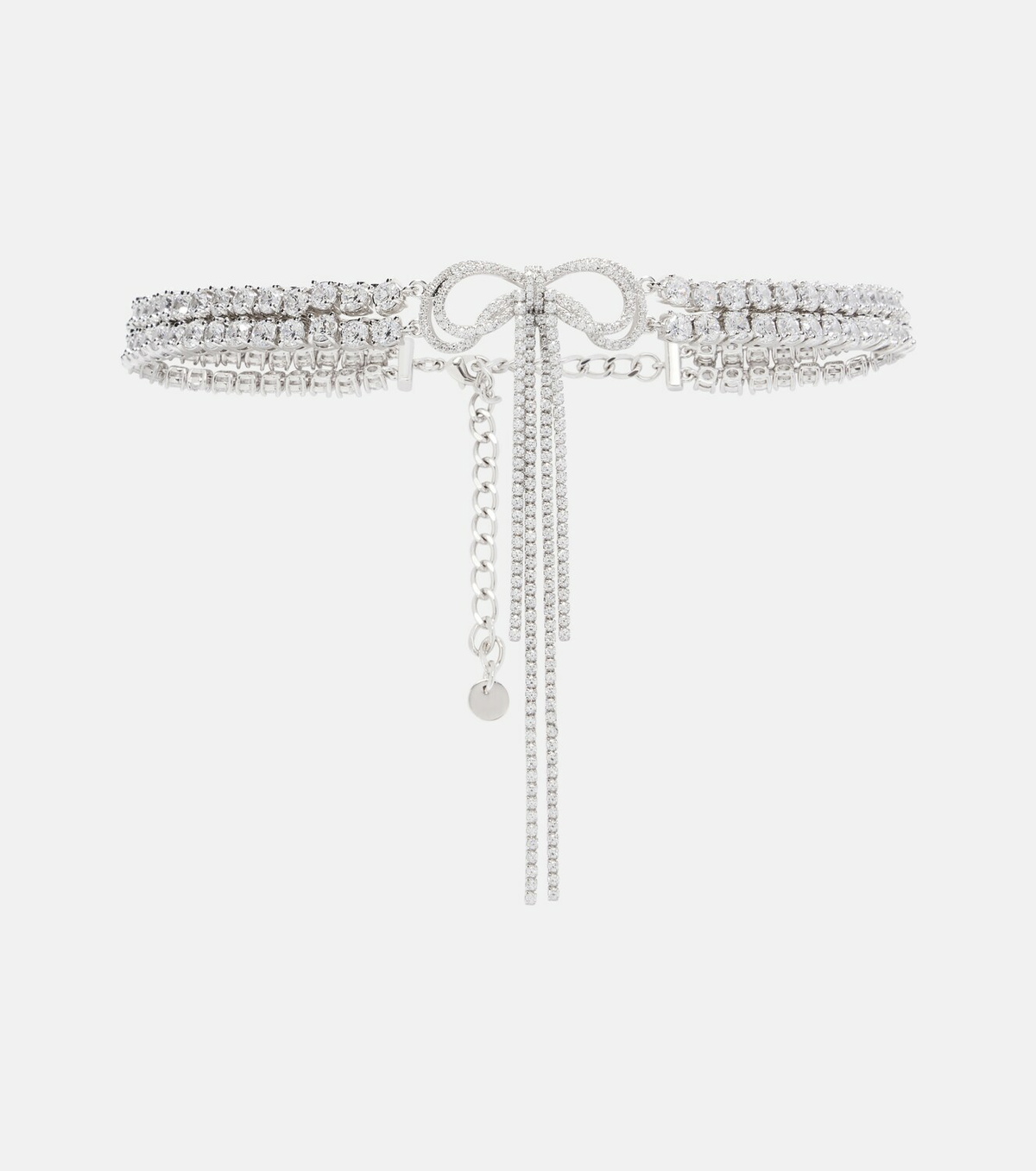 Self-Portrait Bow crystal-embellished choker