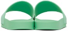 Palm Angels Green Monogram Pool Slides
