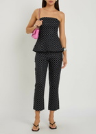 Faithfull The Brand Iria Polka dot Linen Capri Trousers Black And White