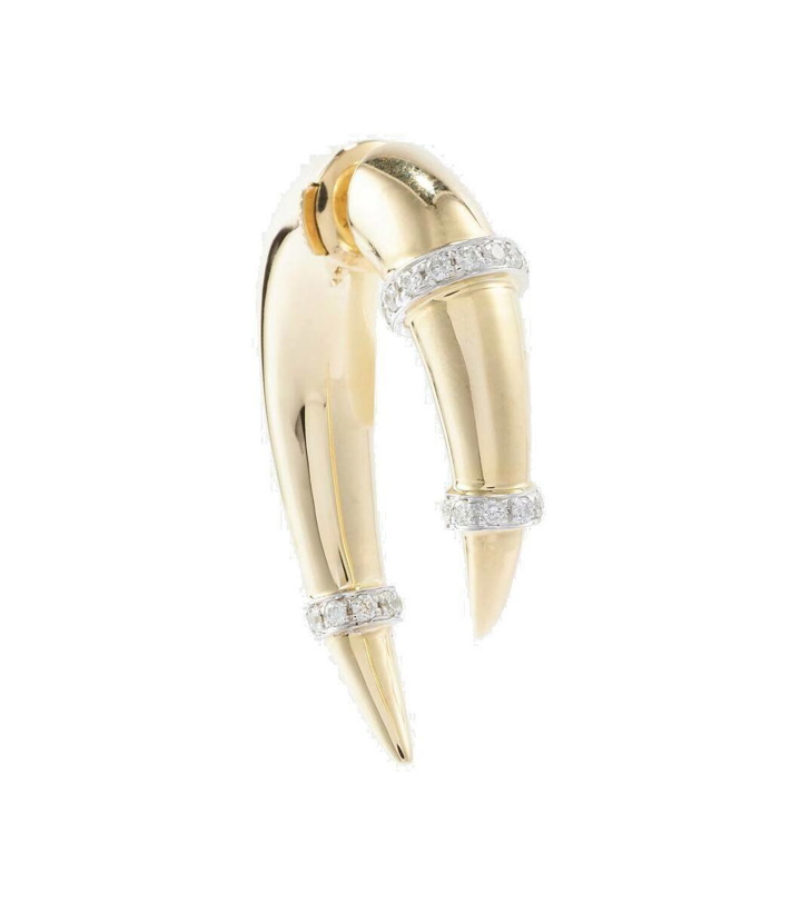 Photo: Rainbow K Horn 14kt yellow and white gold single earring with diamonds