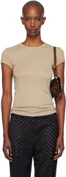 Helmut Lang Beige Shrunken T-shirt