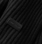 SAINT LAURENT - Ribbed Wool and Cashmere-Blend Scarf - Black