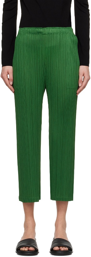 Photo: PLEATS PLEASE ISSEY MIYAKE Green Monthly Colors February Trousers