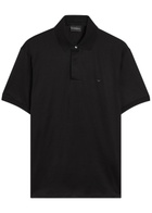 Emporio Armani Logo-embroidered Jersey Polo Shirt Black
