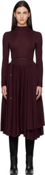 ALAÏA Burgundy Fit & Flare Maxi Dress