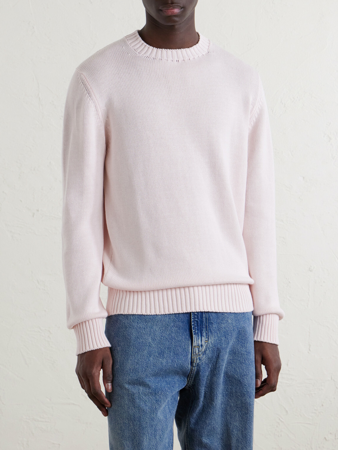 William Lockie - Knitted Cotton Sweater - Pink