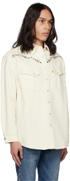 Anna Sui SSENSE Exclusive White Denim Jacket