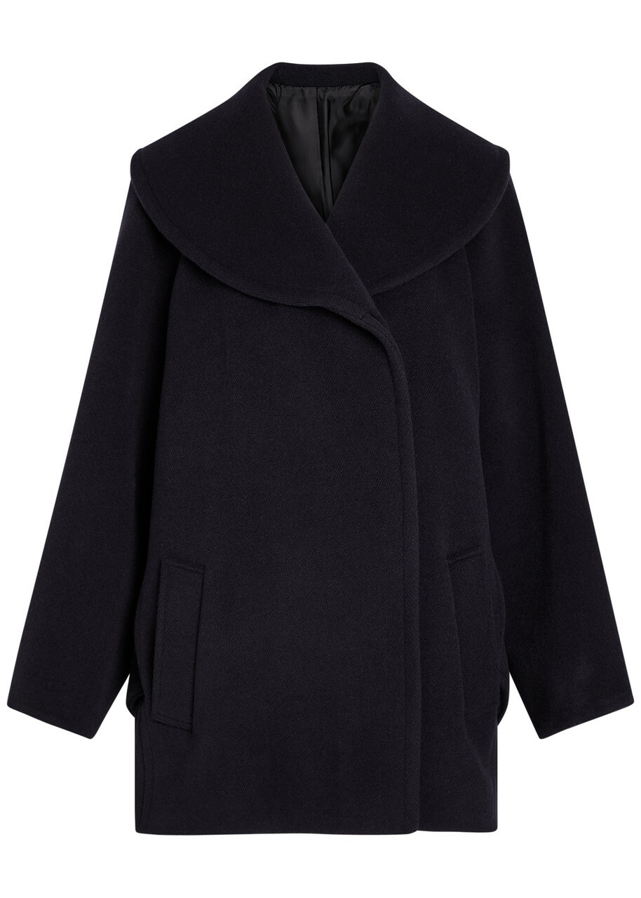 Alaïa Double-breasted Wool Coat Navy