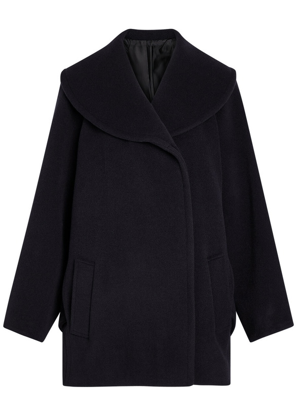 Photo: Alaïa Double-breasted Wool Coat Navy