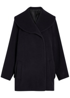 Alaïa Double-breasted Wool Coat Navy