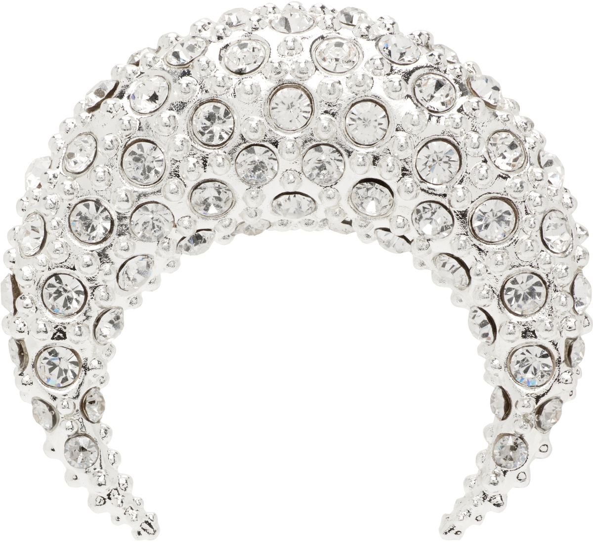 Marine Serre Crystal Moon Stud Single Earring